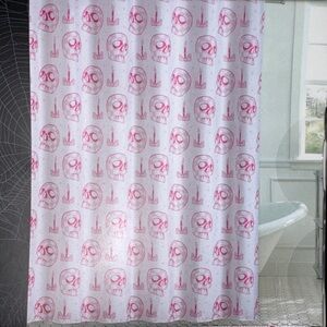 Ghostly Goods- NWT Pink and White Skulls Shower Curtain